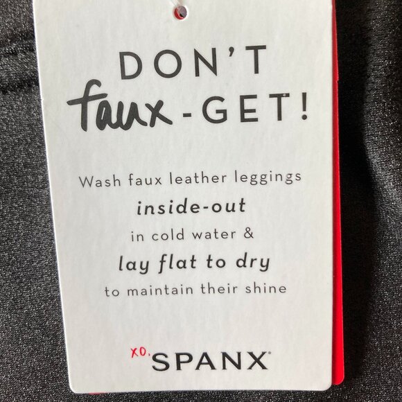 Spanx Faux Leather Black Leggings NWT Size SP - Picture 8 of 12